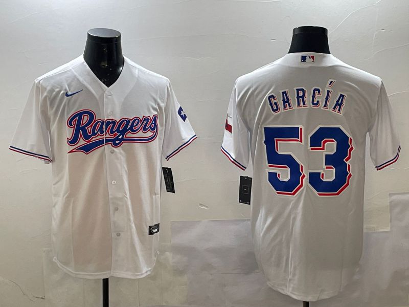 Men Texas Rangers #53 Garcia White Game 2025 Nike MLB Jersey style 1->texas rangers->MLB Jersey